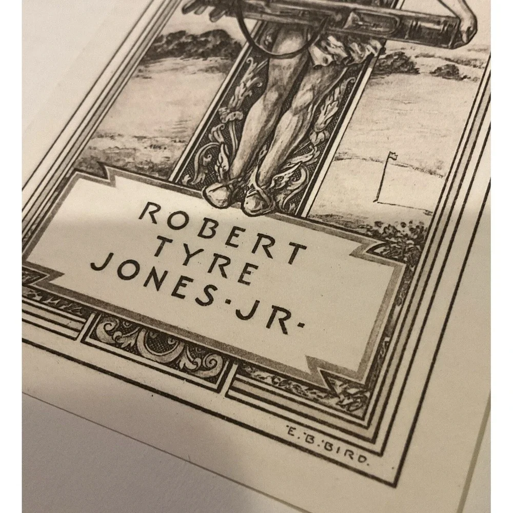 Robert Tyre Jones Jr Bobby Jones Bookplate Photogravure E B Bird 1954 Ex‎ Libris